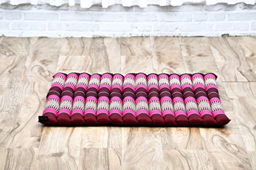Leewadee Zabuton Seating Cushion – Square Floor Seat for Meditation Exercises, Light Yoga Mat Filled with Kapok - color: Sf29 - Auburn, Pink
