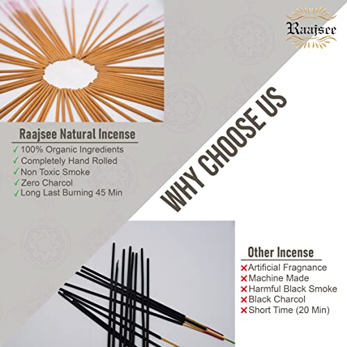 Raajsee Natural Incense Sticks,6 Pack Mixed Scents Gift Pack 15 gm Each (90 gm Total), Insense Sticks Variety Pack, 100% Organic Non Toxic Natural - Hand Rolled Free from Chemicals - color: Aromatherapy Collection