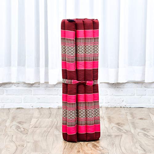 Leewadee Zabuton Seating Cushion – Square Floor Seat for Meditation Exercises, Light Yoga Mat Filled with Kapok - color: Sf29 - Auburn, Pink
