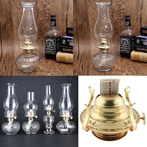 Kerosene Oil Lamp Holder M Size Oil Lamp Burner Brass Plated with Wick