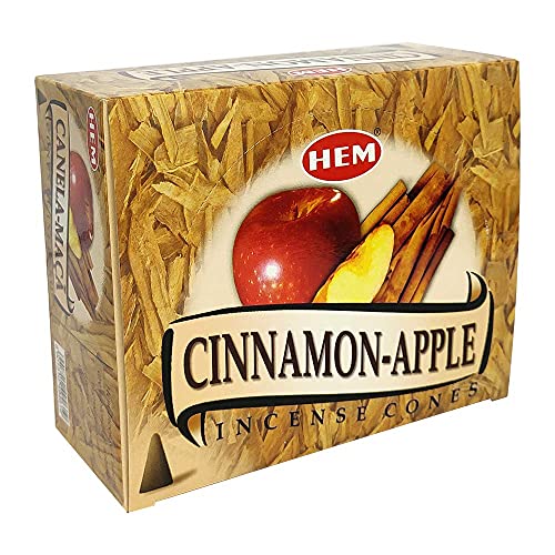 TRUMIRI Incense Cone Holder Bundle with Hem Cinnamon Apple Incense Cones - Pack of 12 (Approx 120 Cones) - color: Cinnamon Apple