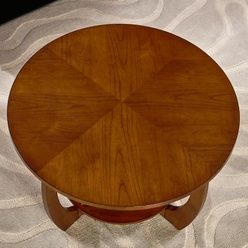 29.5" Round Coffee Table with Storage Removable Lower Shelf for Living Room - style: Farmhouse