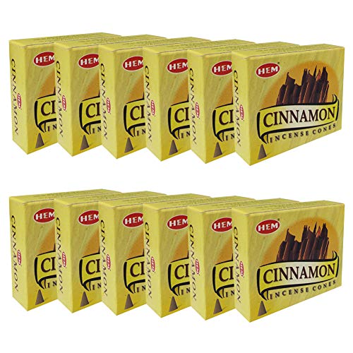 Cinnamon Incense Cones and Cone Incense Burner Bundle Insence Insense Hem Incense - color: Cinnamon
