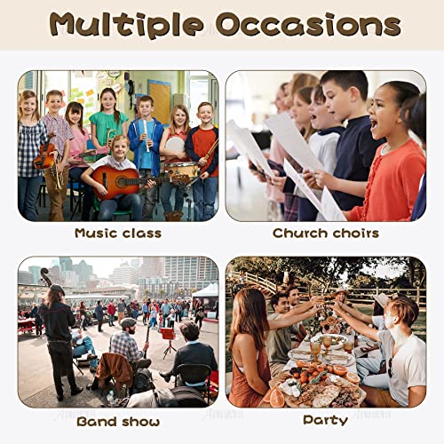 AUEAR, 3 Pack Wooden Tambourines Double Rows Metal Jingle Tambourine 8 Inch Handheld for Party Church KTV Musical Educational - color: Double Row Jingles, size: 8" (3 Pack)
