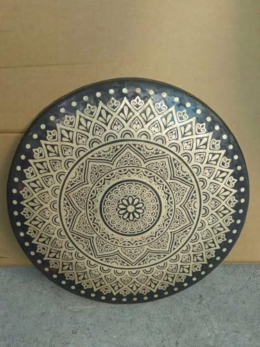Mandala Flower Bronze Gong 24"/60cm – For Sound Healing and Meditation - color: Mandala Gong, size: 24"