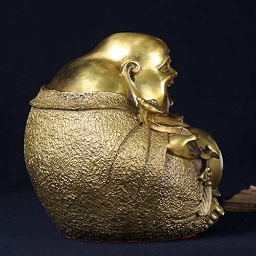 Charm Fengshui Products Laughing Buddha Statue Maitreya Figurine,Brass Buddhas Statues and Sculptures for Home and Office Decor & Car Ornaments,Creative Decorations Happy Buddha (Medium) - size: Medium
