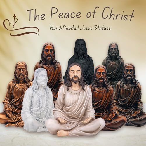 Jesus Statue 12" Natural - Meditation Statue Decor - Jesus Figurine for Any Room - Great Gift for Christians or Spiritual Friends