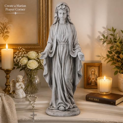 Virgin Mary Statue Outdoor, Large 30 in Religious Garden Statue - color: Virgin Mary-30"