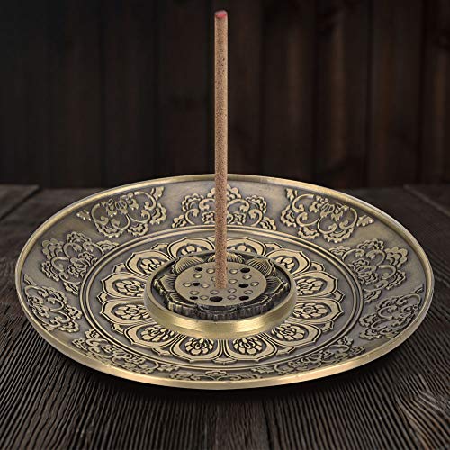 Bronze Incense Plate Flower Round Incense Stick Holders for Home Decoration