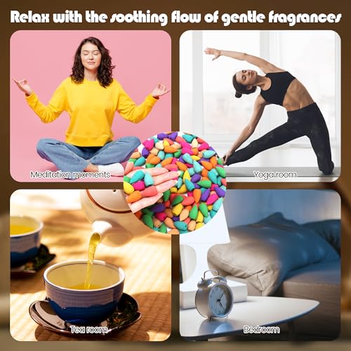 Aneco 180 Pieces Backflow Incense Cones 10 Mixed Natural Scents Rose Jasmine Lily Mint Lavender and More Kinds of Mixed Natural Backflow Incense Cones