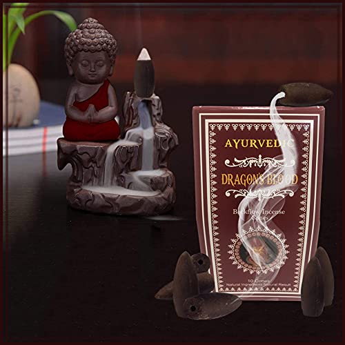Dragon's Blood Backflow Incense Cones for Waterfall and Mat Bundle Inciensos Aromaticos|Incienso|Inciense|Insienso - color: Dragon's Blood