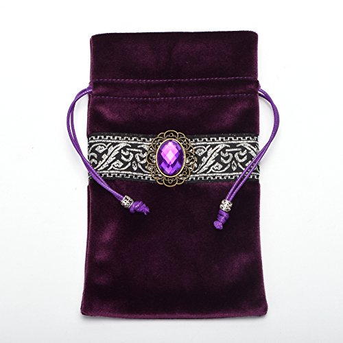 BLESSUME Witch Altar Tarot Table Cloth for Reading Divination Square Cloth Pouch Purple - color: Purple