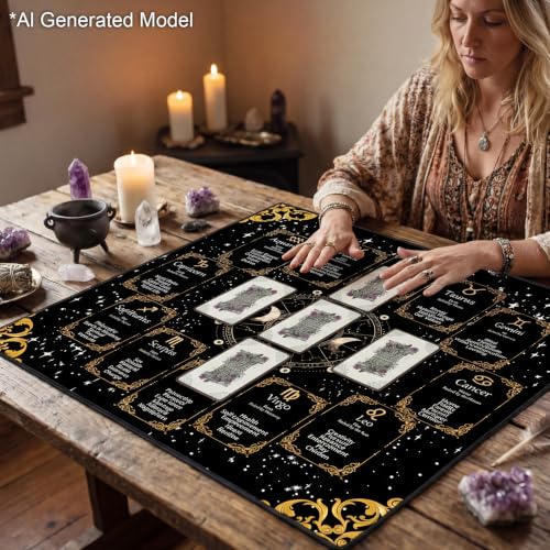 Knana Altar Cloth Velvet Tarot Cloth Constellation Tarot Mat for Reading