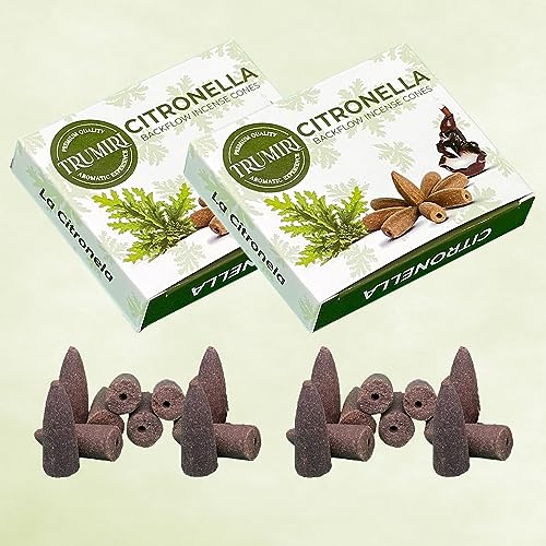 Citronella Backflow Incense Cones - 60 TotalIncense Waterfall Cones - 6 Packs (10 Each) - color: Citronella, size: Pack of 6 (60 Cones)