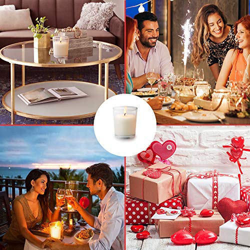 20 Packs Unscented White Votive Candles in Glass, Small 2 Inch Natural Soy Wax Non-Toxic Plain Clean Burning Candles for Wedding Table Home Spa Holidays Party - color: White