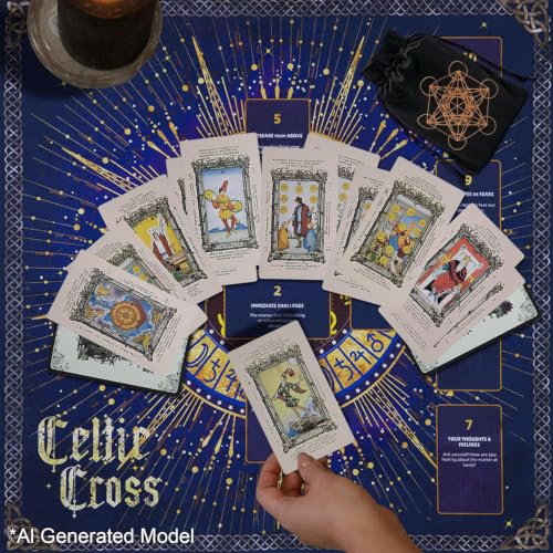 Knana Tarot Altar Cloth Velvet Tarot Mat for Reading with Tarot Bag(Star) - color: Star of David