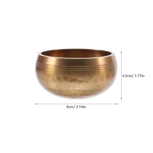 ibasenice Tibetan Singing Bowl Handmade Sound Bowl with Mallet Meditation Chime for Yoga Relaxation Prayer Sound Therapy 3.14 in - size: 8X8CM