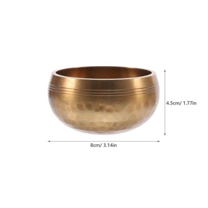 ibasenice Tibetan Singing Bowl Handmade Sound Bowl with Mallet Meditation Chime for Yoga Relaxation Prayer Sound Therapy 3.14 in - size: 8X8CM