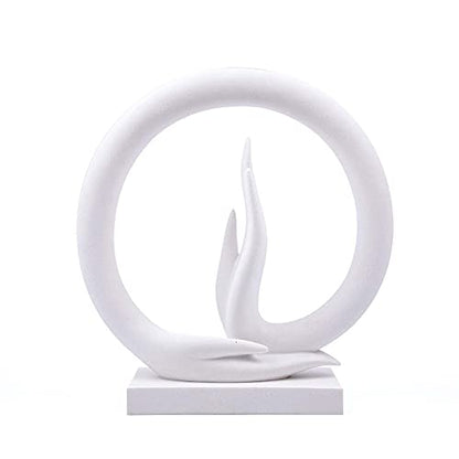 Carefree Fish White Sandstone Buddha Hand Statue Yoga Decor The Art of Minimalism Valuable Collection (Solid 6.6 Pounds) - color: White Sandstone