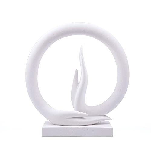 Carefree Fish White Sandstone Buddha Hand Statue Yoga Decor The Art of Minimalism Valuable Collection (Solid 6.6 Pounds) - color: White Sandstone