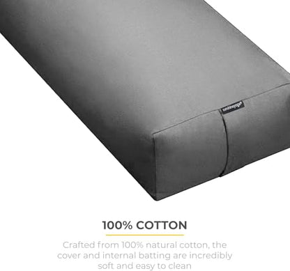 Firm Large Yoga Bolster, 24x12x6in - color: Cool Gray - Zippered Cover, size: 1 Pack