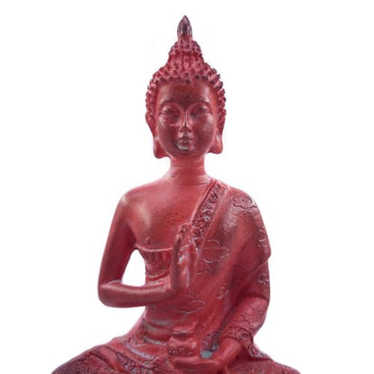ornerx Thai Sitting Buddha Statue, Red, 6.7"
