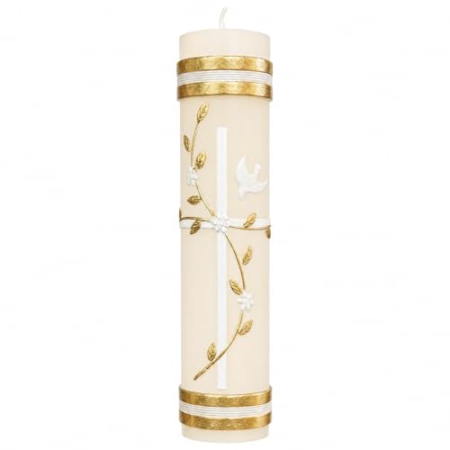 Baptism Candle Catholic,Prayer Candles for Church Devotional Saint Blessed Mexican Gift,Cirios Religiosos Catolicos,Velas para Bautizo,Cross Candles,Religious Confirmation Candle,Veladoras Mexicanas - color: Baptism