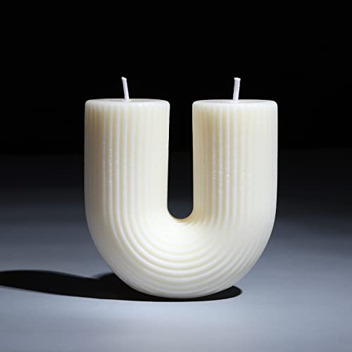 Tondiamo U Shaped Candle, Ribbed Soy Wax Scented Decorative Candles