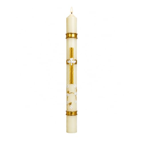 Baptism Candle Catholic,Prayer Candles for Church Devotional Saint Blessed Mexican Gift,Cirios Religiosos Catolicos,Velas para Bautizo,Cross Candle,Religious Confirmation Candles - color: Baptismal