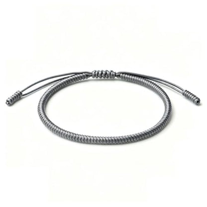 Pingyongchang Blessed Tibetan Buddhist Bracelets for Women Men Handmade Amulet Knot Braided Rope String Lucky Protection Infinity Love Multicolor Wristbands for Family Friend Couple - style: E Grey
