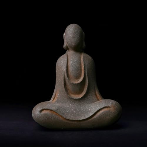 Faceless Buddha Statue, Cast Iron Buddha Figurine, Indoor Outdoor Zen Decor - style: Egoless