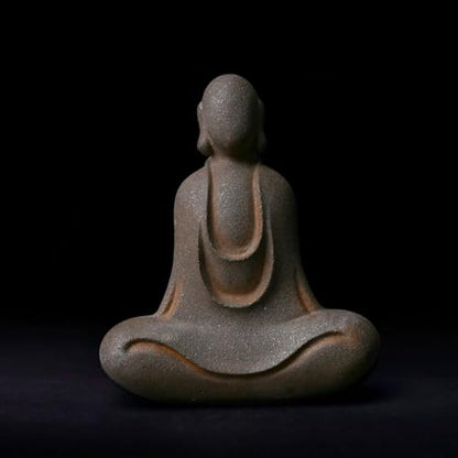 Faceless Buddha Statue, Cast Iron Buddha Figurine, Indoor Outdoor Zen Decor - style: Egoless