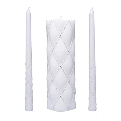 Hosley 11.5" High White Wedding Unity Candle Set. Great for Weddings Party Special Events and Emergency Lighting Reiki Spa Meditation. W5 - color: White