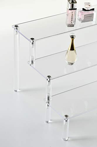 3 Steps Clear Acrylic Display Riser Cupcake Stand Display for Decoration and Organizer - size: 3 tier