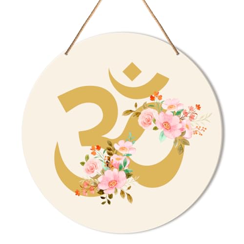 Muktoujaumai Om Sign Wall Decor, Meditation Wall Decor Zen Den Room Hanging Signs Mandala Decorations for Yoga Room, Spiritual Room, Home Gym, Office, Yoga Lover Gift - color: Y5