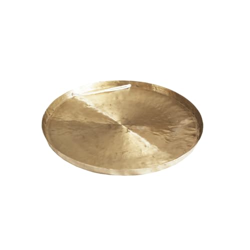 Arborea 6" Mini White Gong Table Set (Includes C Stand & Gong Mallet) – Perfect for Meditation, Sound Healing & Desktop Decor Desk Gong - size: 6" White Chau Gong
