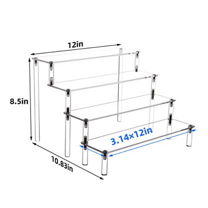 Acrylic Stands for Display,4 Tier Clear Cupcakes Perfumes Figurines Display Stand Risers Shelf for Decoration and Organizer - size: 4 tier