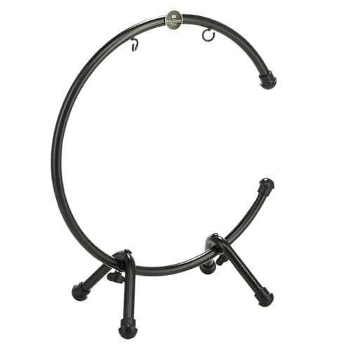 13" Table Gong Stand, Coated Steel, Small — NOT MADE IN CHINA — for Meditation, Sound Healing Therapy and Yoga, 2-YEAR WARRANTY - size: Small