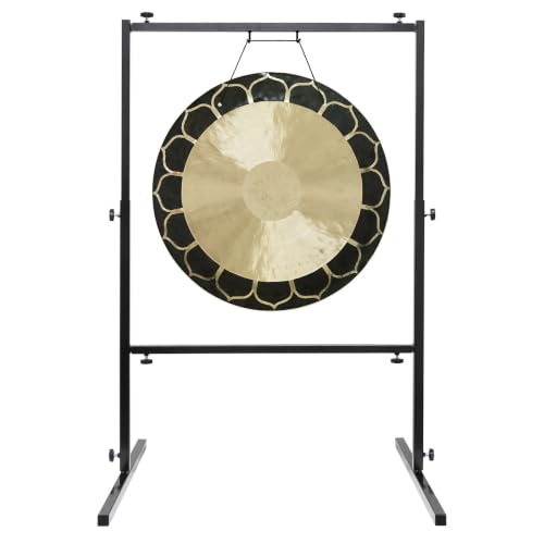 24" to 26" Temple Wind Gongs on Stands - Includes 26" Gong, Stand, & Mallet/Great for Meditation & Sound Healing - color: 24" on Rambo Rimbaud Stand