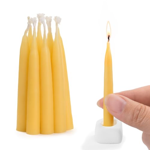 Natural Beeswax Candles 10 Pack, 20 Minutes Burning Mini Candles,Smokeless Dripless Bees Wax Candles for Yoga-Raw - color: Raw, size: 10