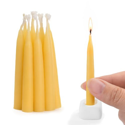 Natural Beeswax Candles 10 Pack, 20 Minutes Burning Mini Candles,Smokeless Dripless Bees Wax Candles for Yoga-Raw - color: Raw, size: 10
