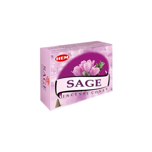 Hem Sage Incense Cones – 120 Cones (12 Packs x 10 Cones) – Aromatic Home Fragrance Cones for Meditation, Relaxation & Aromatherapy