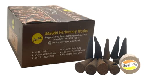 Sreevani Natural Masala Incense Cones and Holder Bundle, 120 Cones Total, Clove