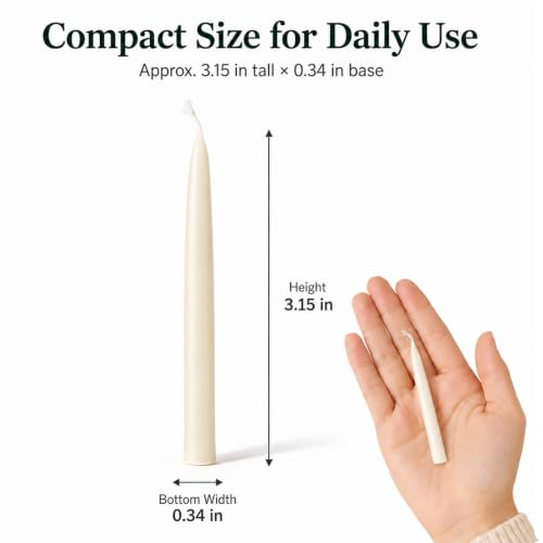 20 Minute Beeswax Meditation Candles, 20 Pack 3.15 Inch Mini Candles - color: White