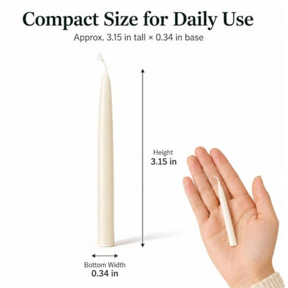 20 Minute Beeswax Meditation Candles, 20 Pack 3.15 Inch Mini Candles - color: White