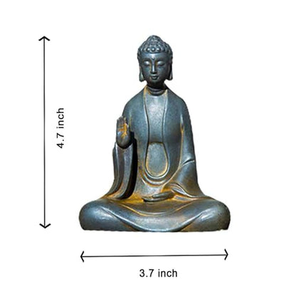 Faceless Buddha Statue, Cast Iron Buddha Figurine, Indoor Outdoor Zen Decor - style: Fearless