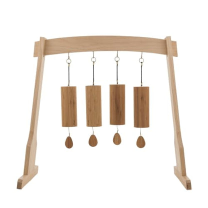 Chimefornia Stand for 4 Koshi Chimes The Original Gong & Koshi Chime Holder/Made of High Quality Pine/Smooth Lacquer Finish