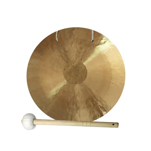 Arborea 26" Wind Gong Authentic Chinese Gong Includes Padded Gong Mallet & Hanging String Hand Calming Gong Sound Selected for Sound Healing Home Gong Percussion Instruments - color: Wind Gong, size: 26"