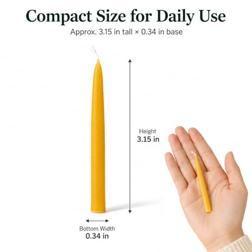 20 Minute Beeswax Meditation Candles, 3.15 Inch Mini Candles - color: Yellow