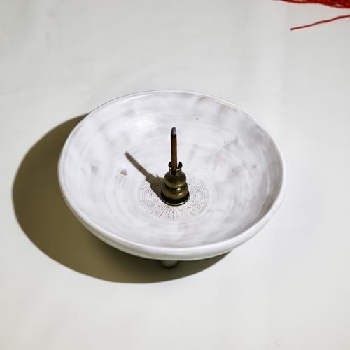 Prayer Offering Ritual Bowl Plate Great for Use Religious Spiritual Gifts（White Meditation） - style: White Meditation